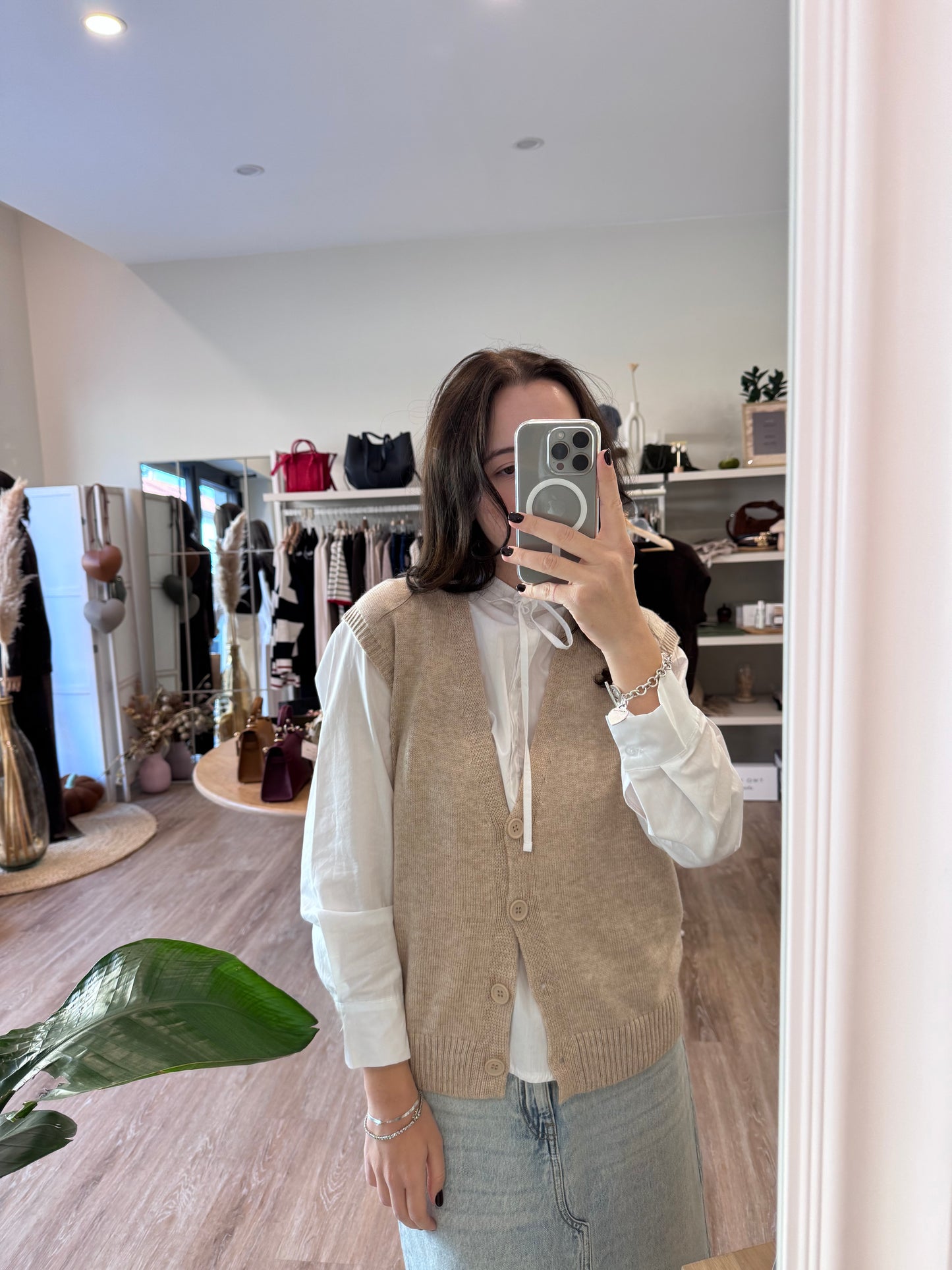 Gilet a V con bottoni Two Way