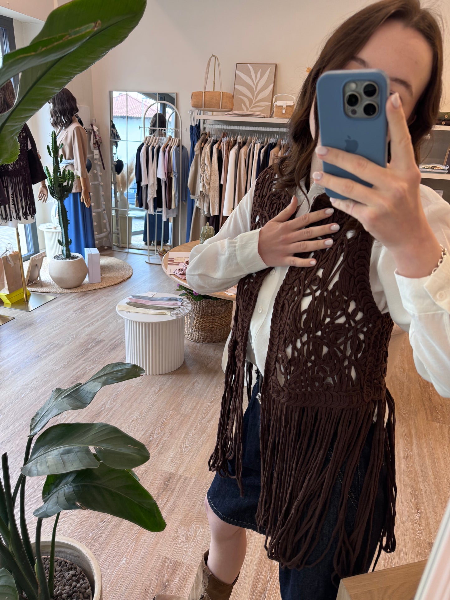 Gilet con frange crochet
