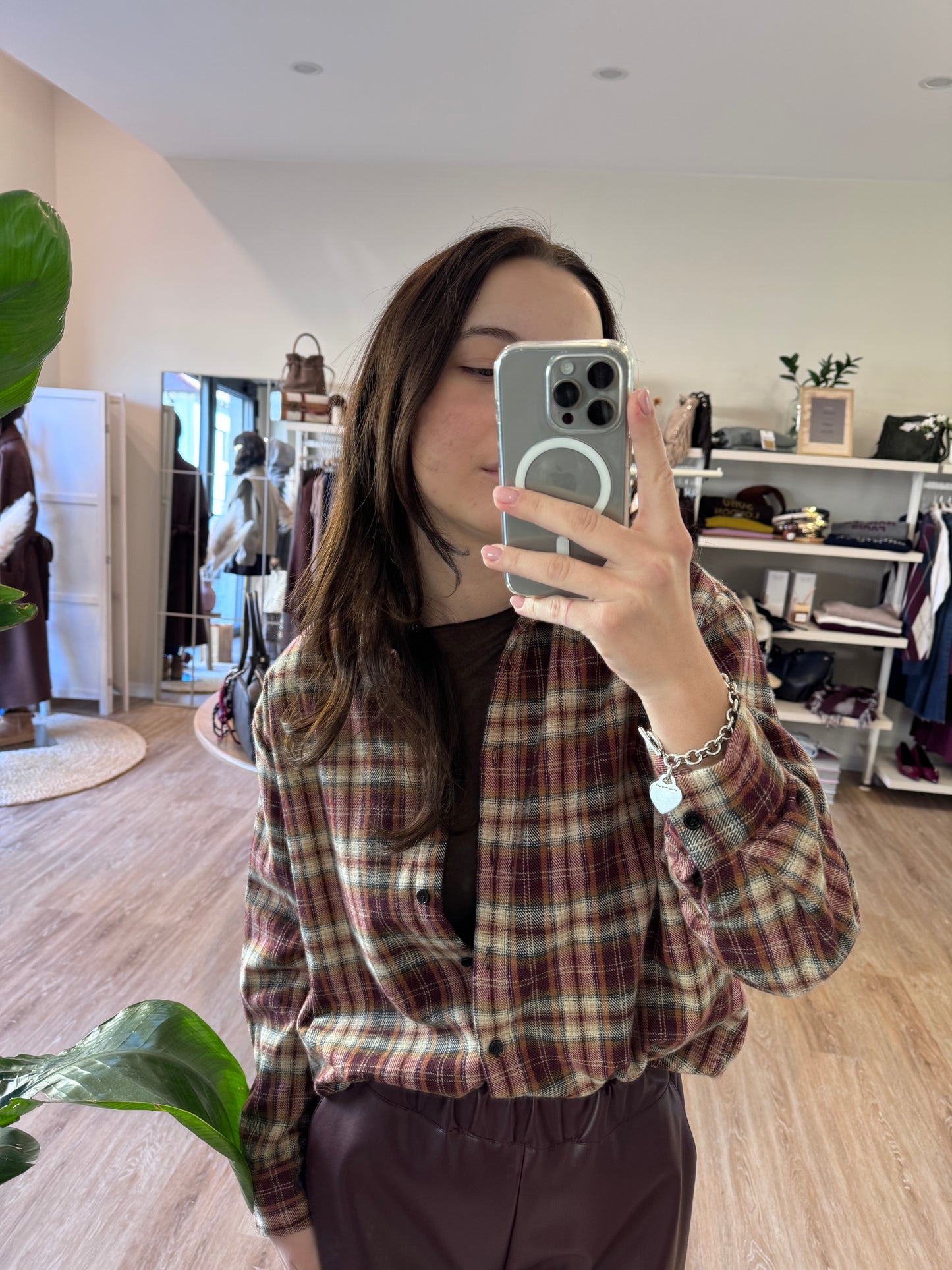 Camicia check pumpkin