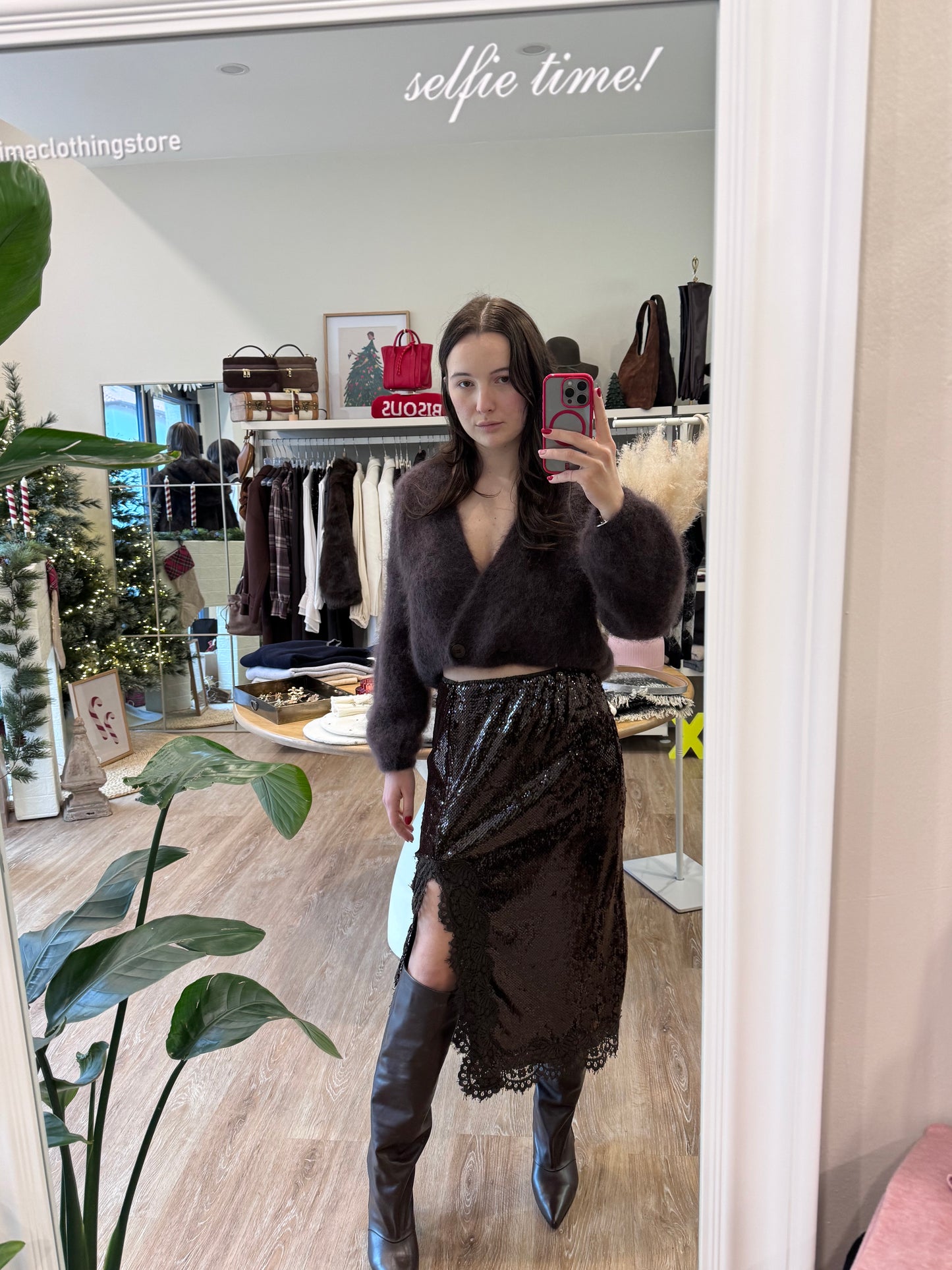 Gonna longuette full paillettes