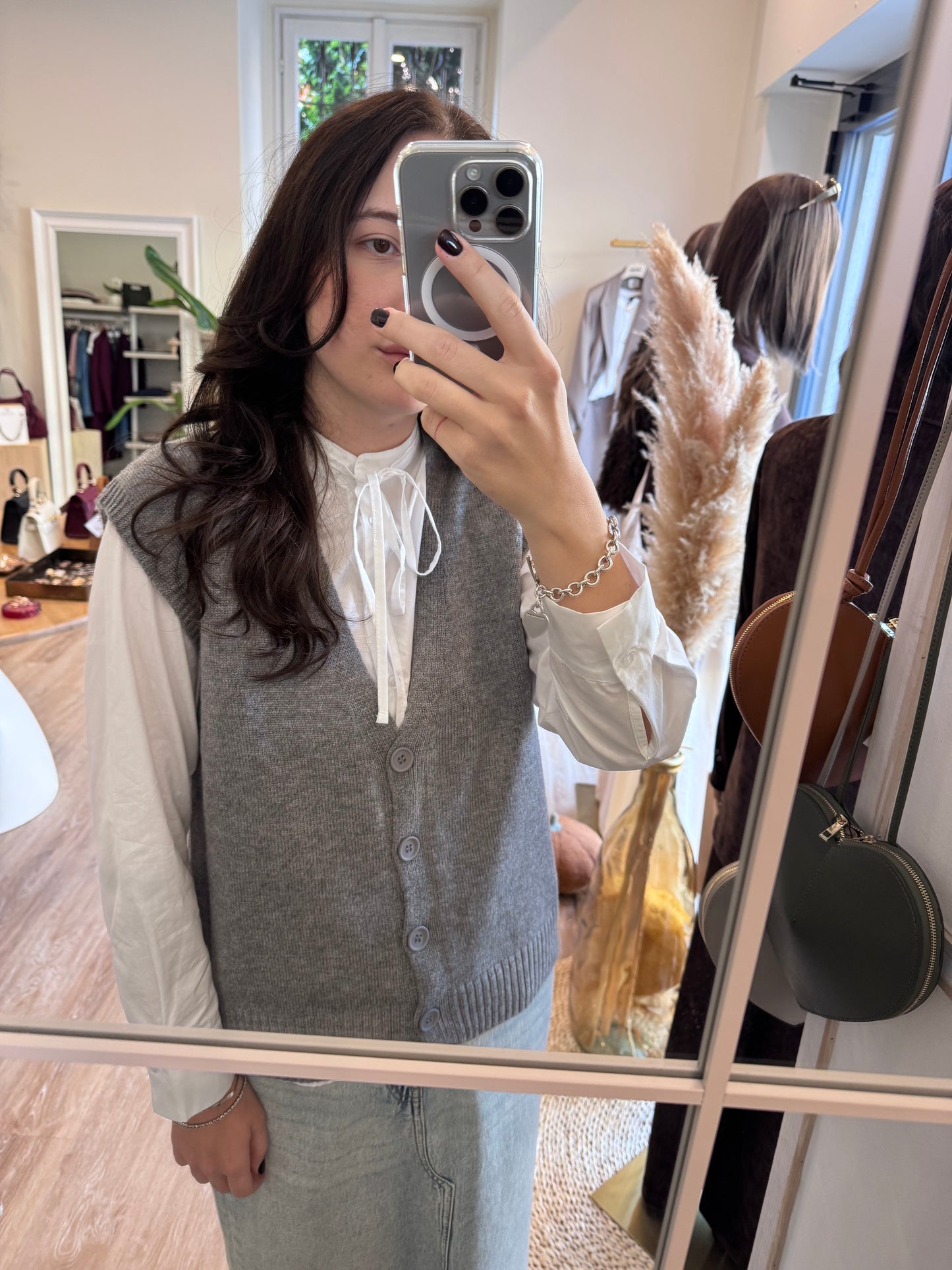 Gilet a V con bottoni Two Way