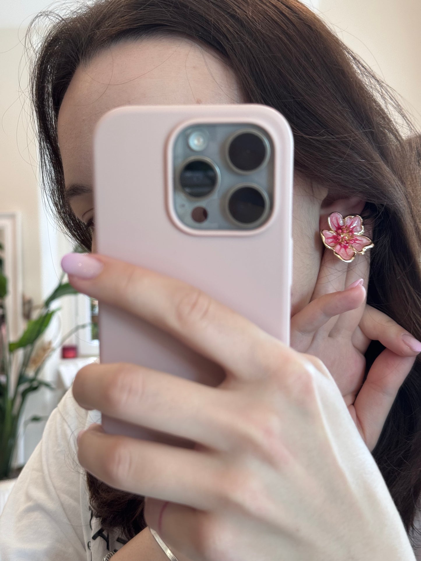 Orecchini flower pink
