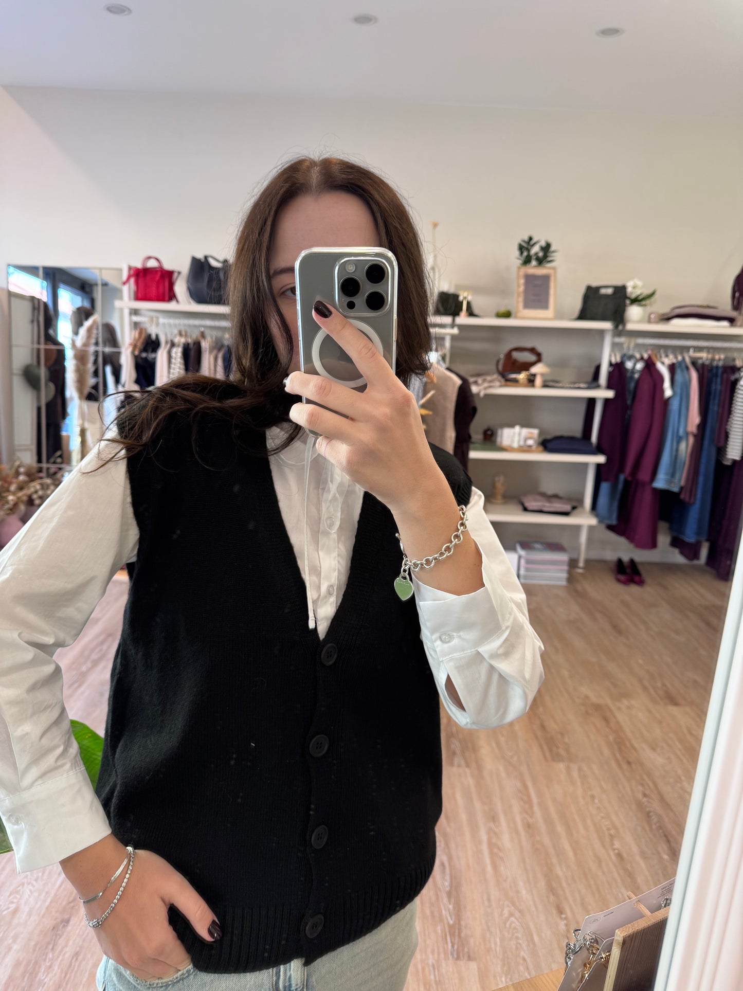 Gilet a V con bottoni Two Way