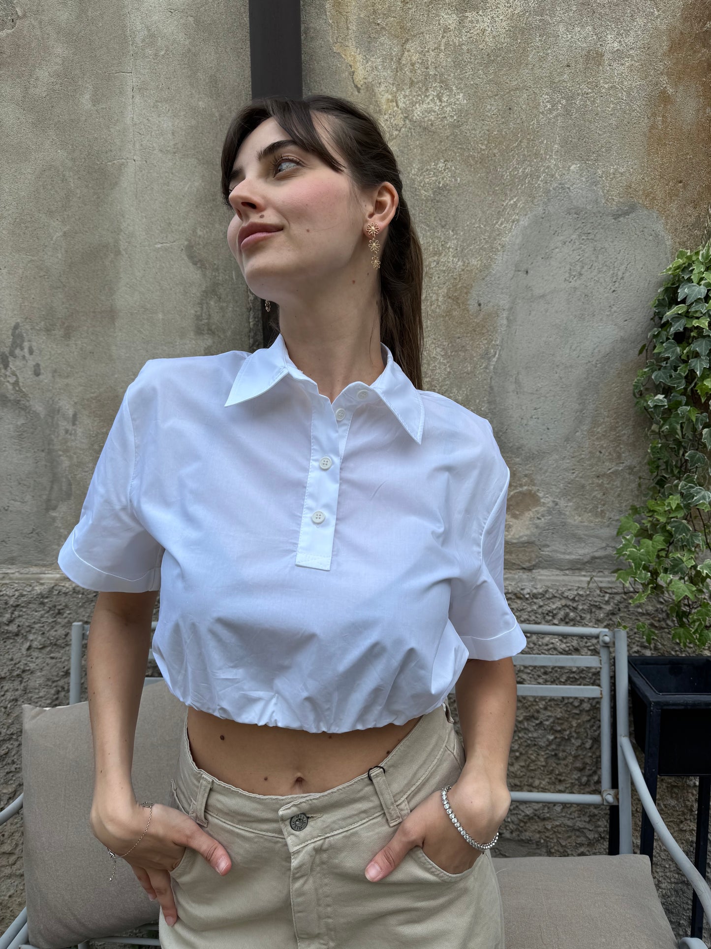 Camicia crop “Terry” Please