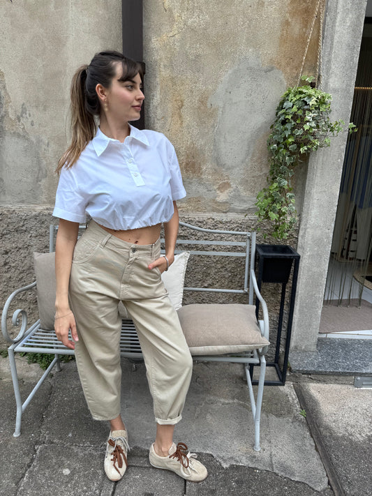Camicia crop “Terry” Please