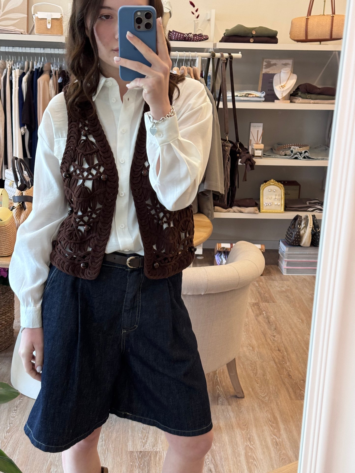 Gilet crochet corto
