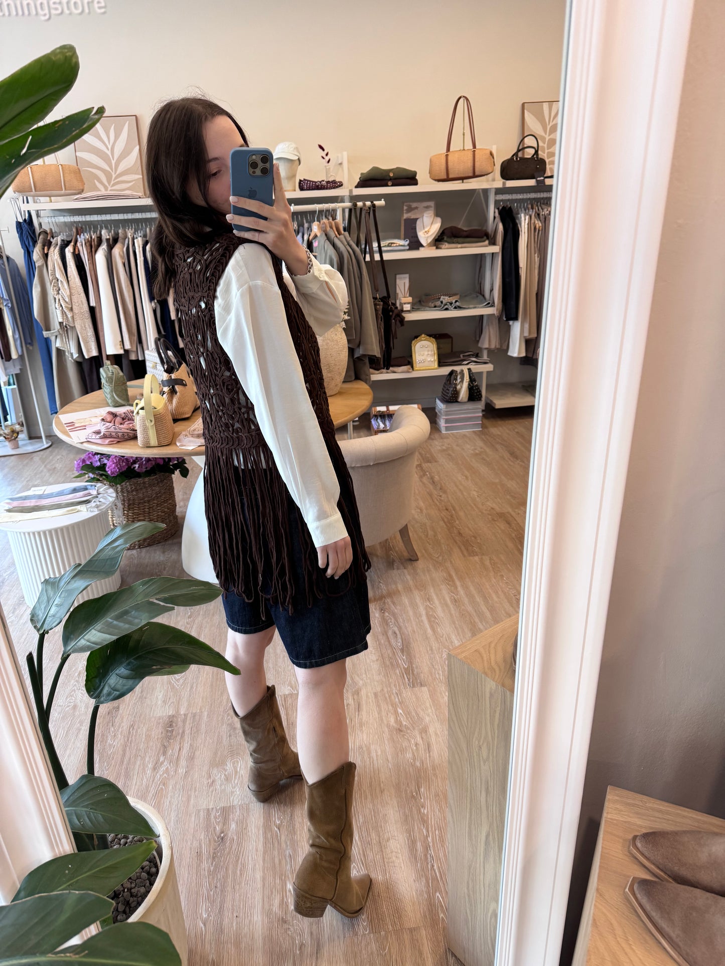 Gilet con frange crochet