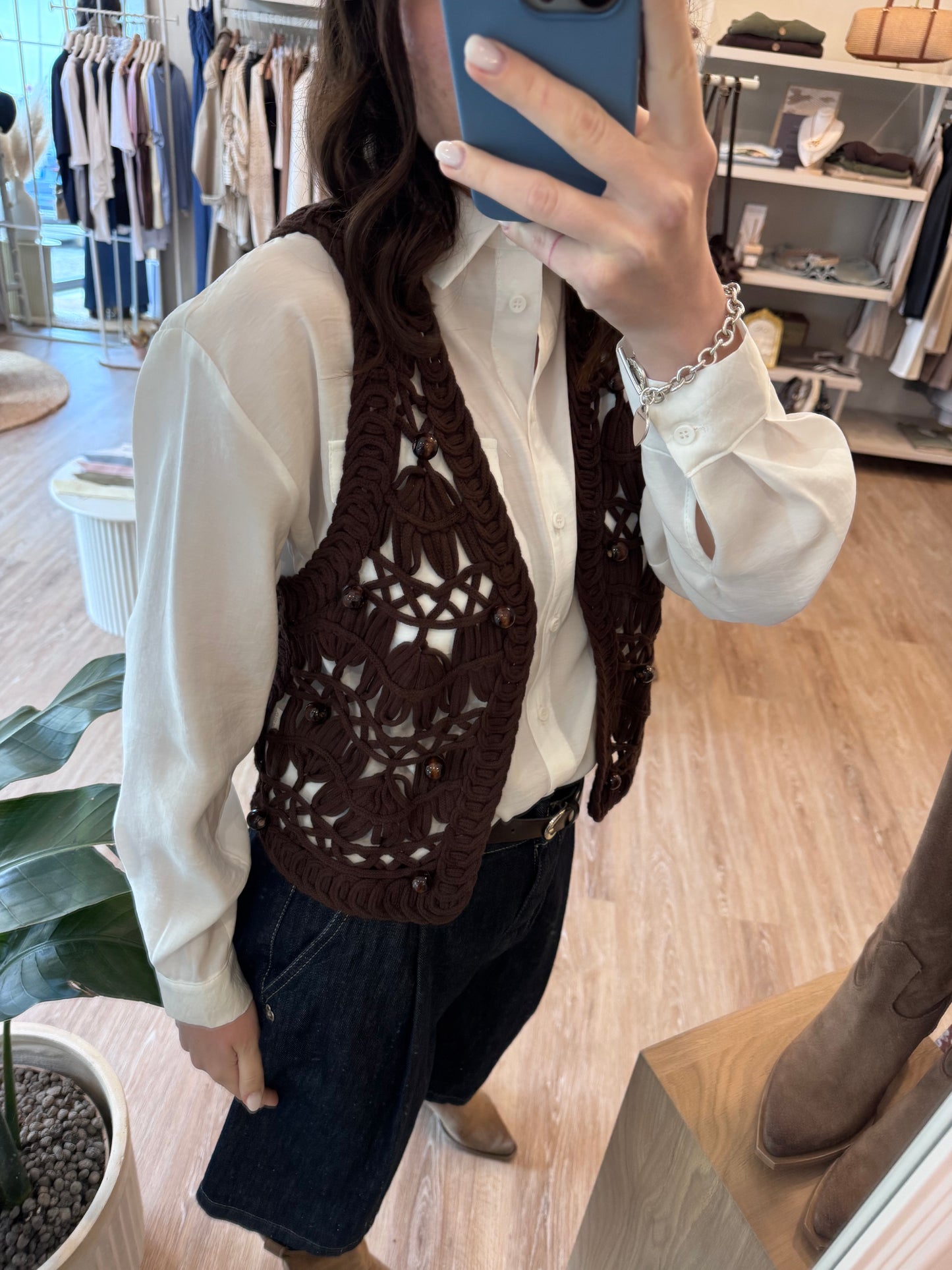 Gilet crochet corto