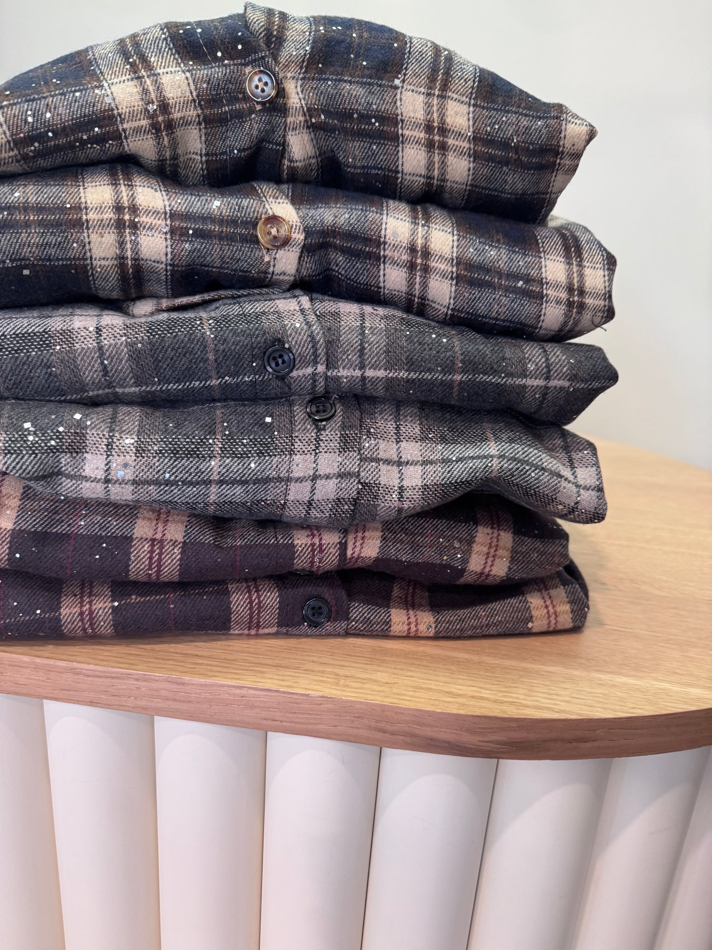 Camicia check con strass