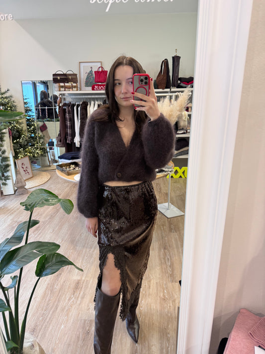 Gonna longuette full paillettes